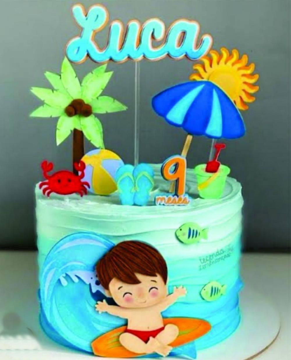 Topo de Bolo Verão Praia Menino