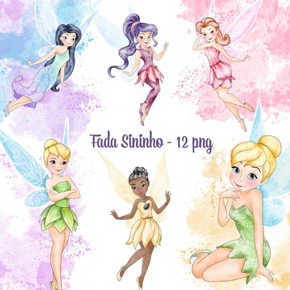 Kit Digital tinker Bell aquarela