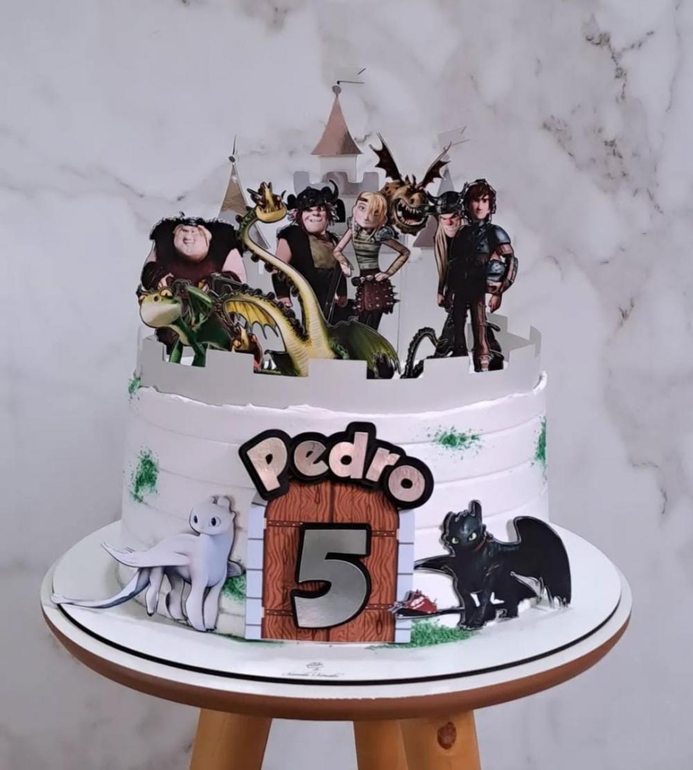 Topo de Bolo Como Treinar Seu Dragão