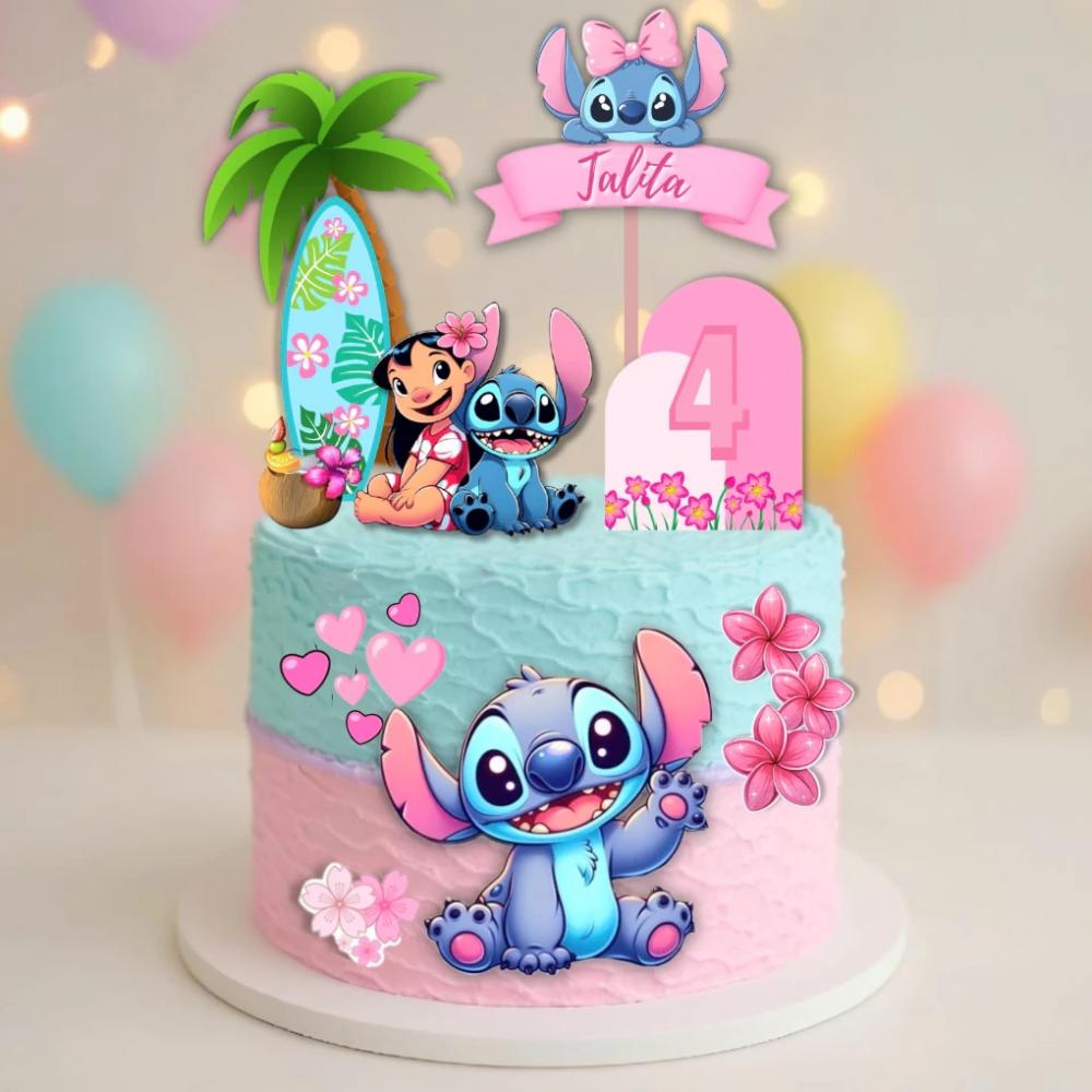 Arquivo de corte topo Lilo e Stitch tropical