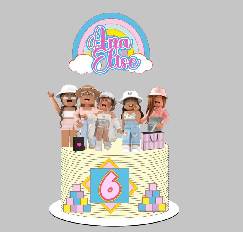 Arquivo Corte Topo de bolo roblox menina