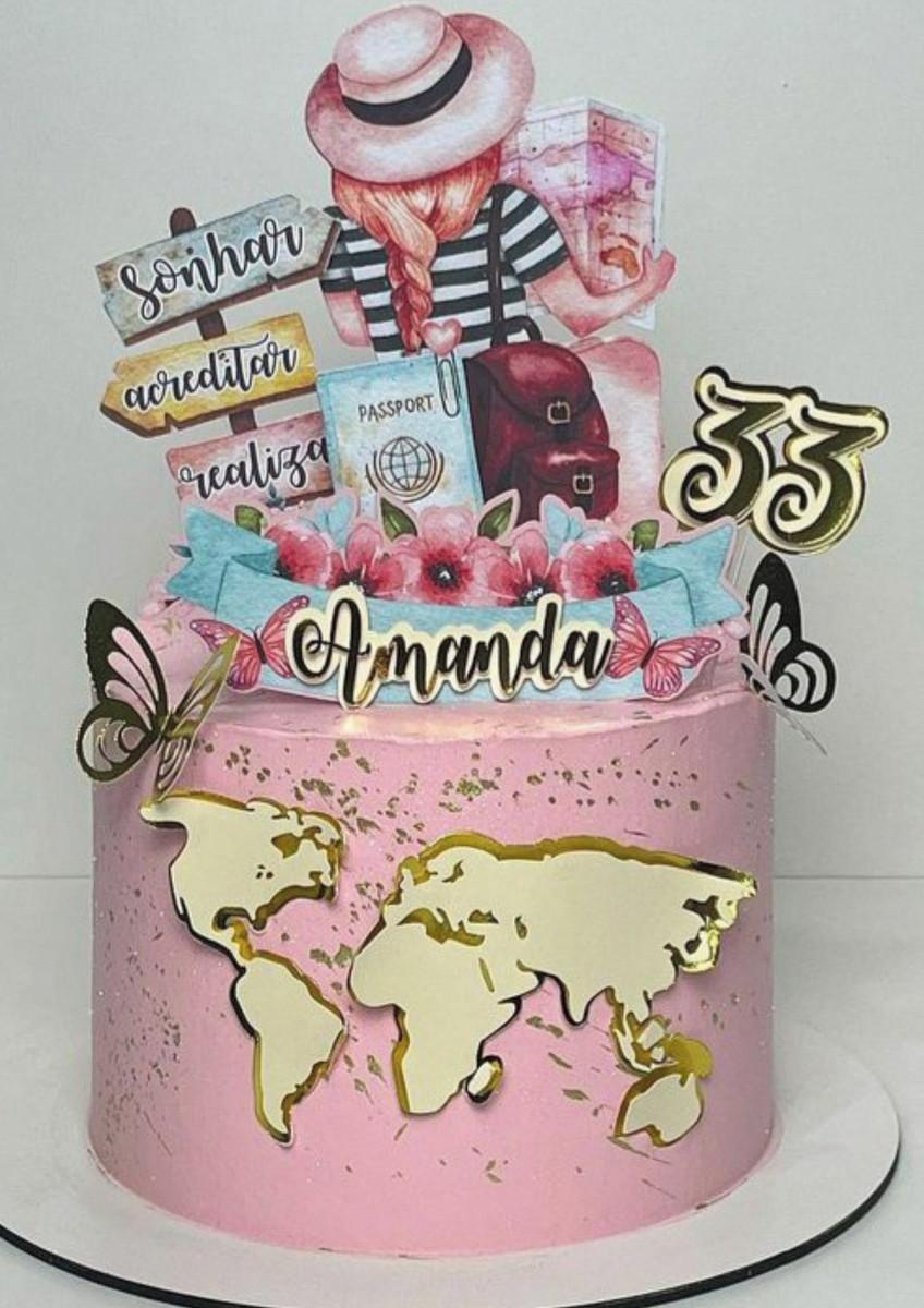 Arquivo de corte topo viagem garota aquarelado