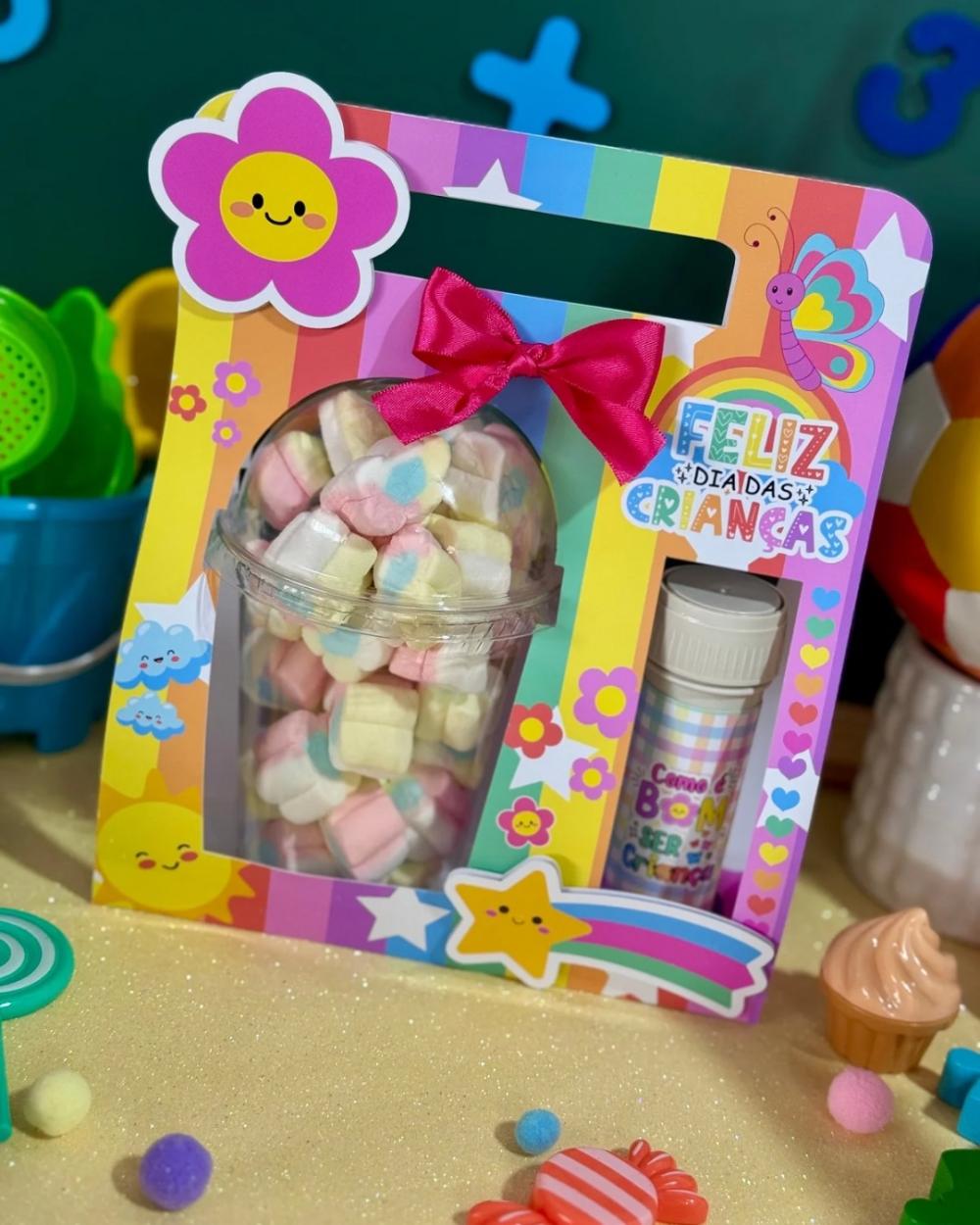 Arquivo de Corte caixa copo bolha Dia das Criança