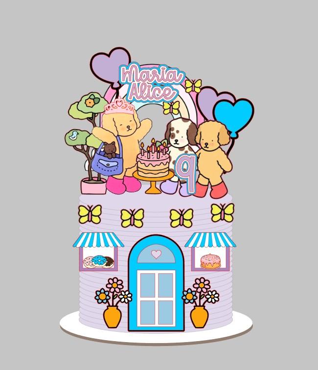 Topo de Bolo Bobbie Goods lilás