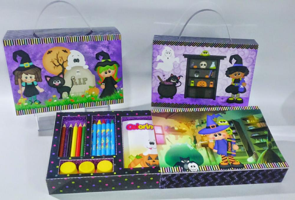 Arquivo de corte maleta pintura halloween bruxinha
