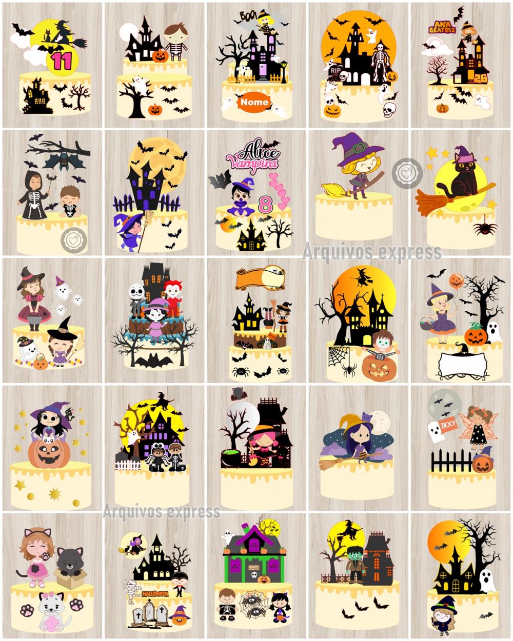 Arquivo de corte combo topos halloween