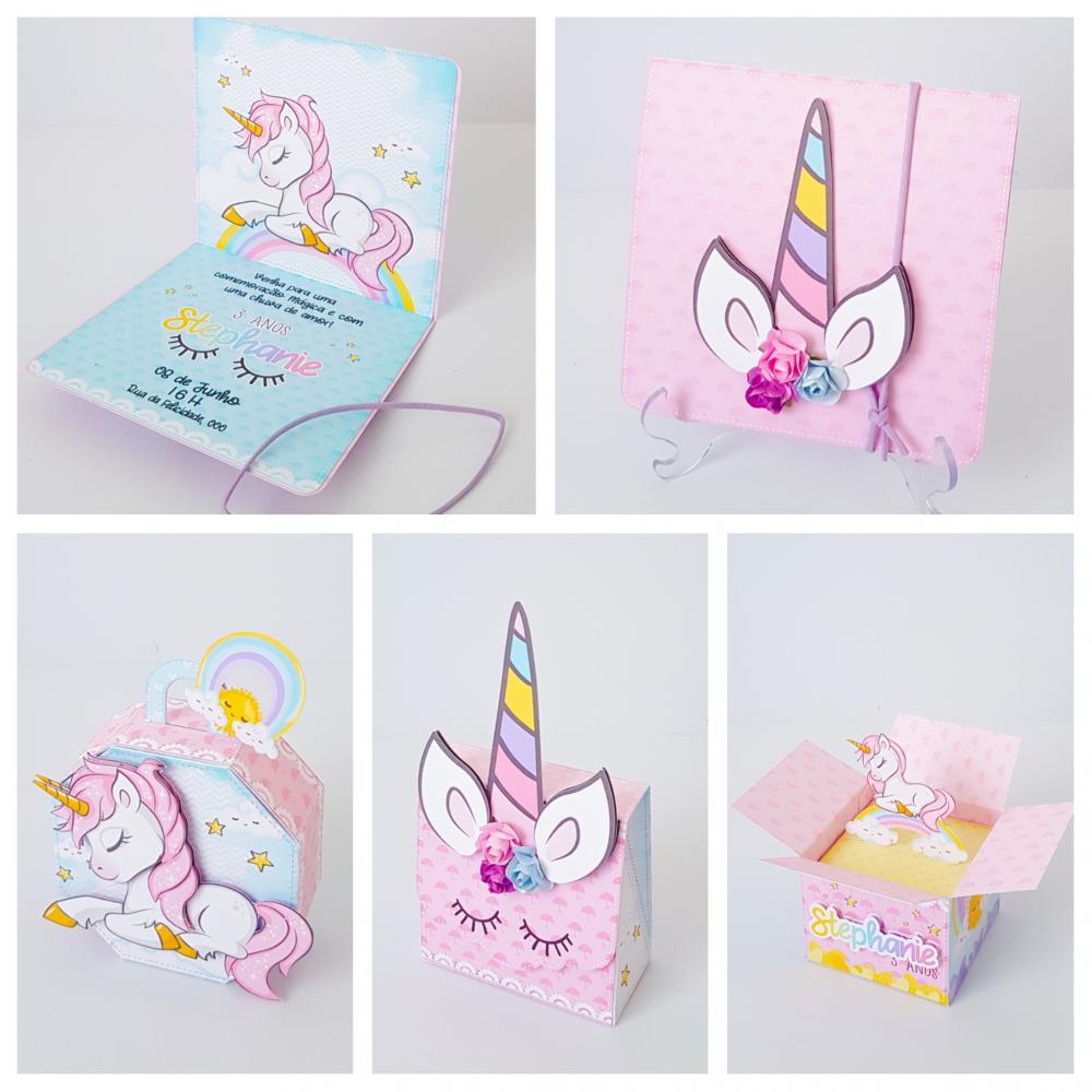 Arquivo de Corte kit unicornio aquarela