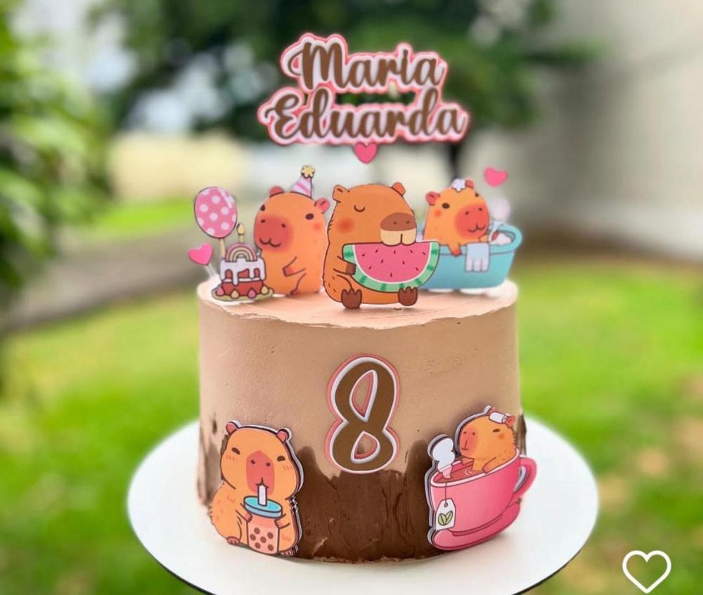 Arquivo de corte topo de bolo capivaras