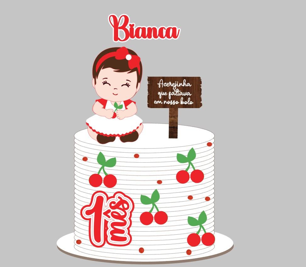 Arquivo de corte Topo de Bolo cerejinha