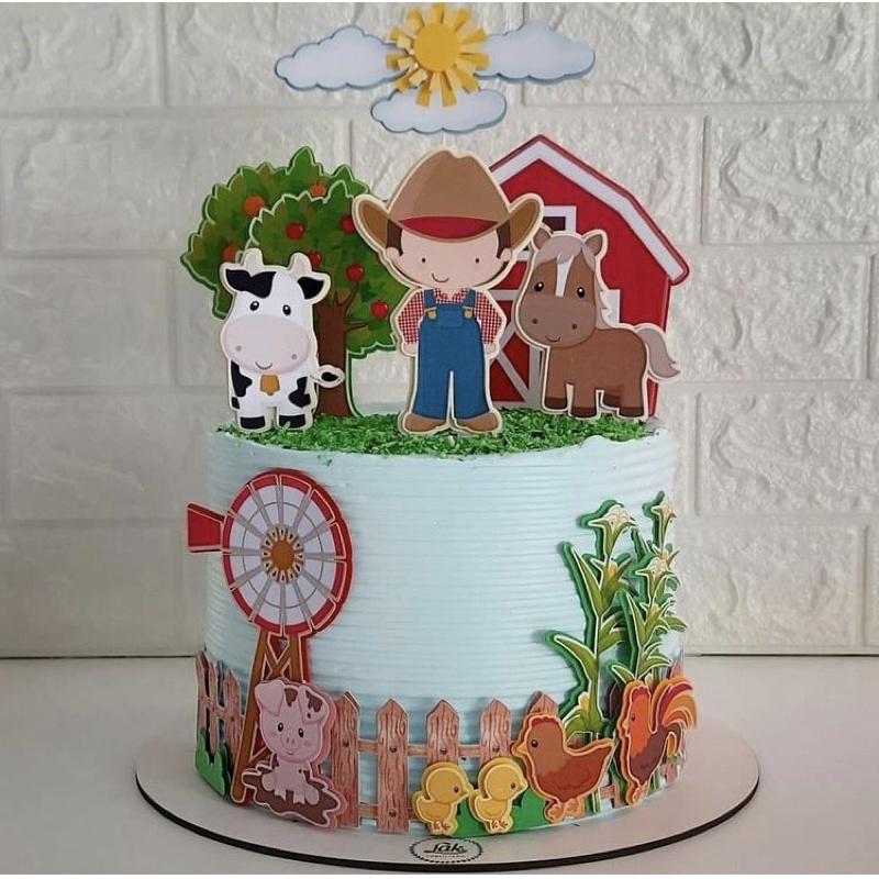 Arquivo de corte topo de bolo fazendinha