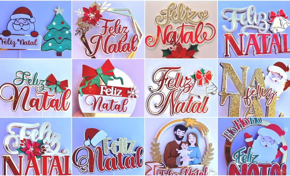 Arquivo de Corte combo topos de bolo Natal