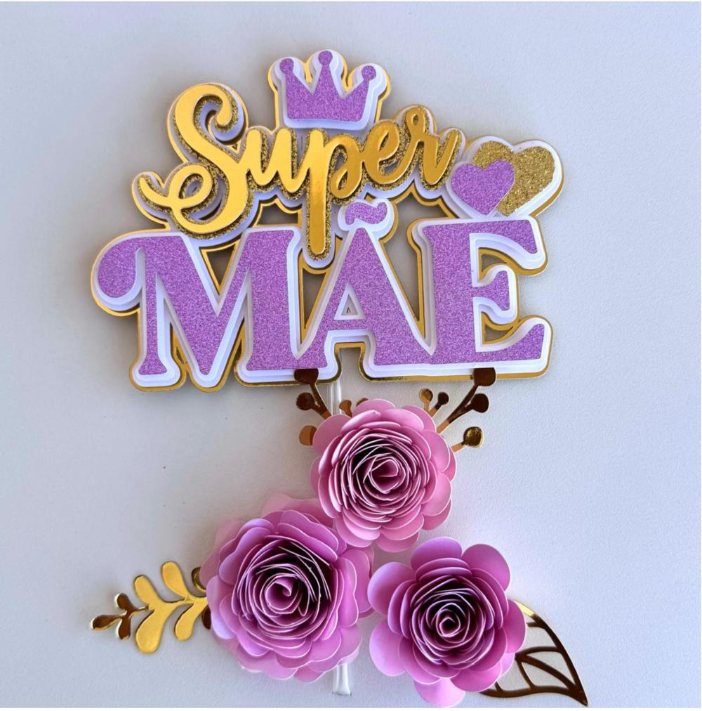 Arquivo de Corte Topo de bolo super mãe