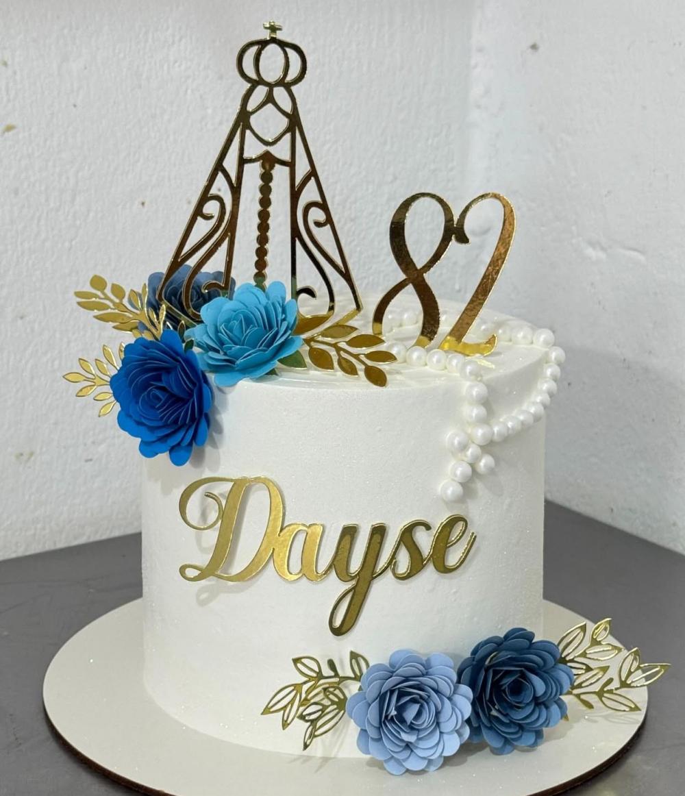 topo de bolo nossa senhora aparecida vazado