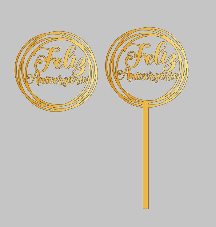 Arquivo de Corte topo feliz aniversario circulo