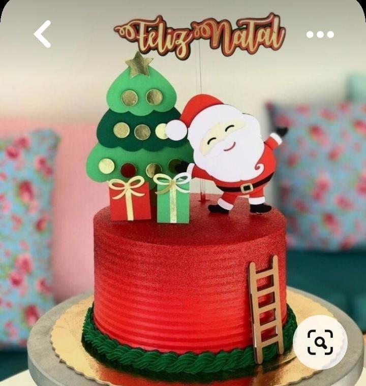 Arquivo de Corte Topo de Bolo escada papai noel