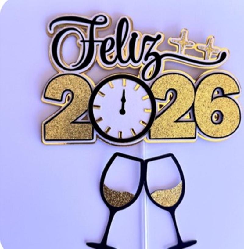 Arquivo de Corte topo de bolo feliz 2026