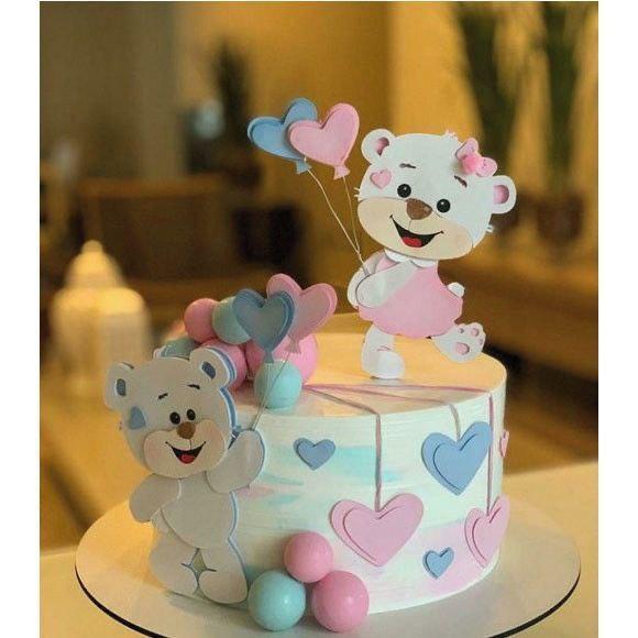 Arquivo de Corte Topo de bolo Cha revelação ursinhos