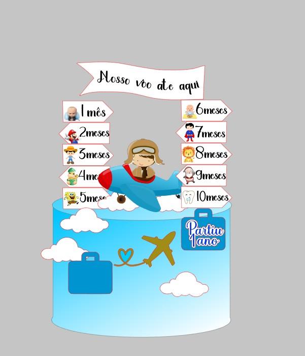 Topo de bolo aviador nosso voo ate aqui