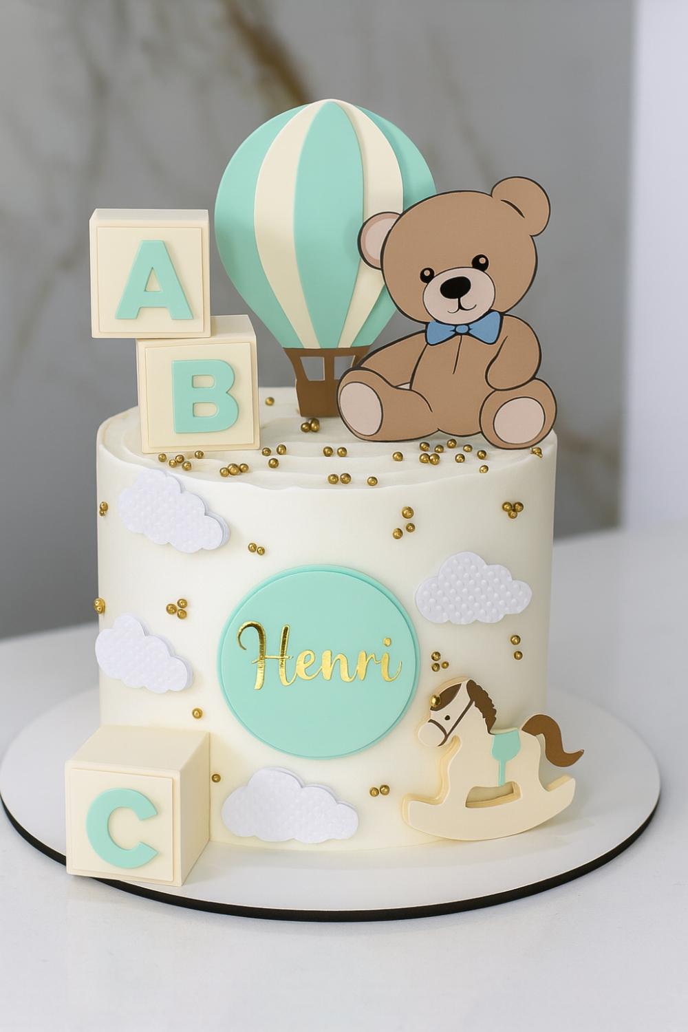 Topo de bolo chá de bebe ursinho balão