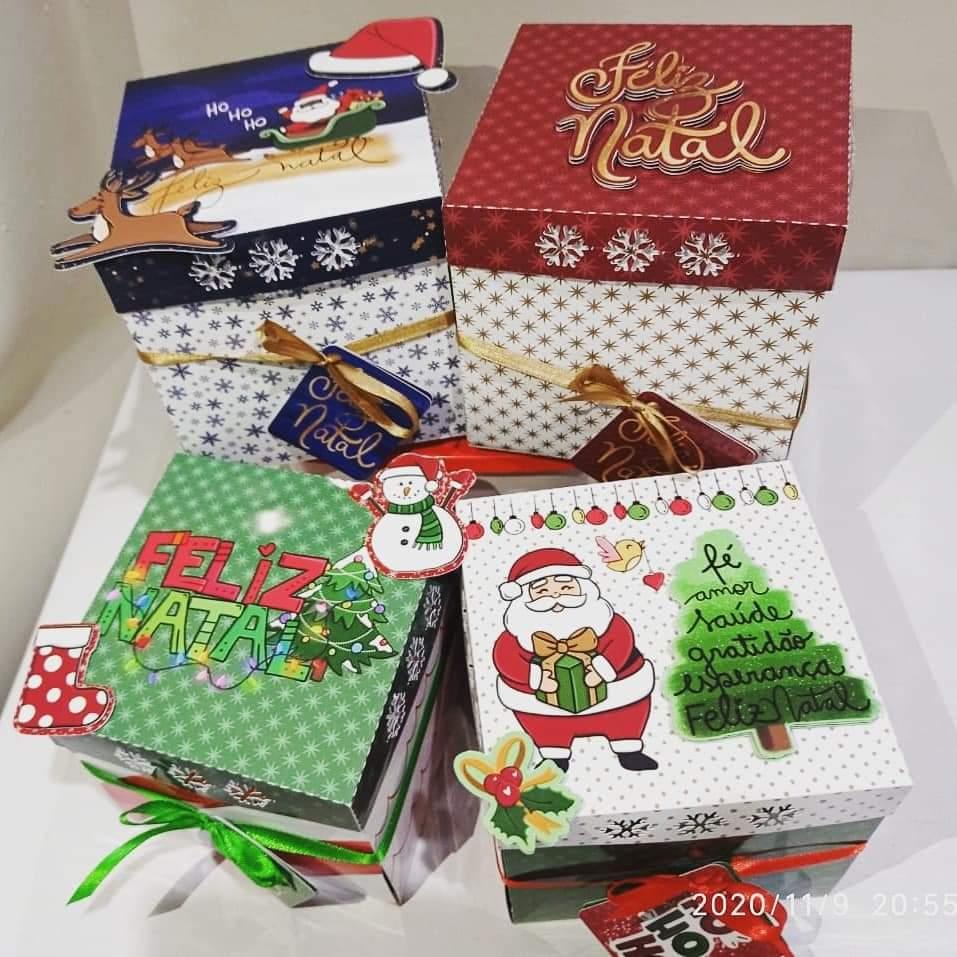 Arquivos de Corte Caixas Explosão Natal em Studio e pdf