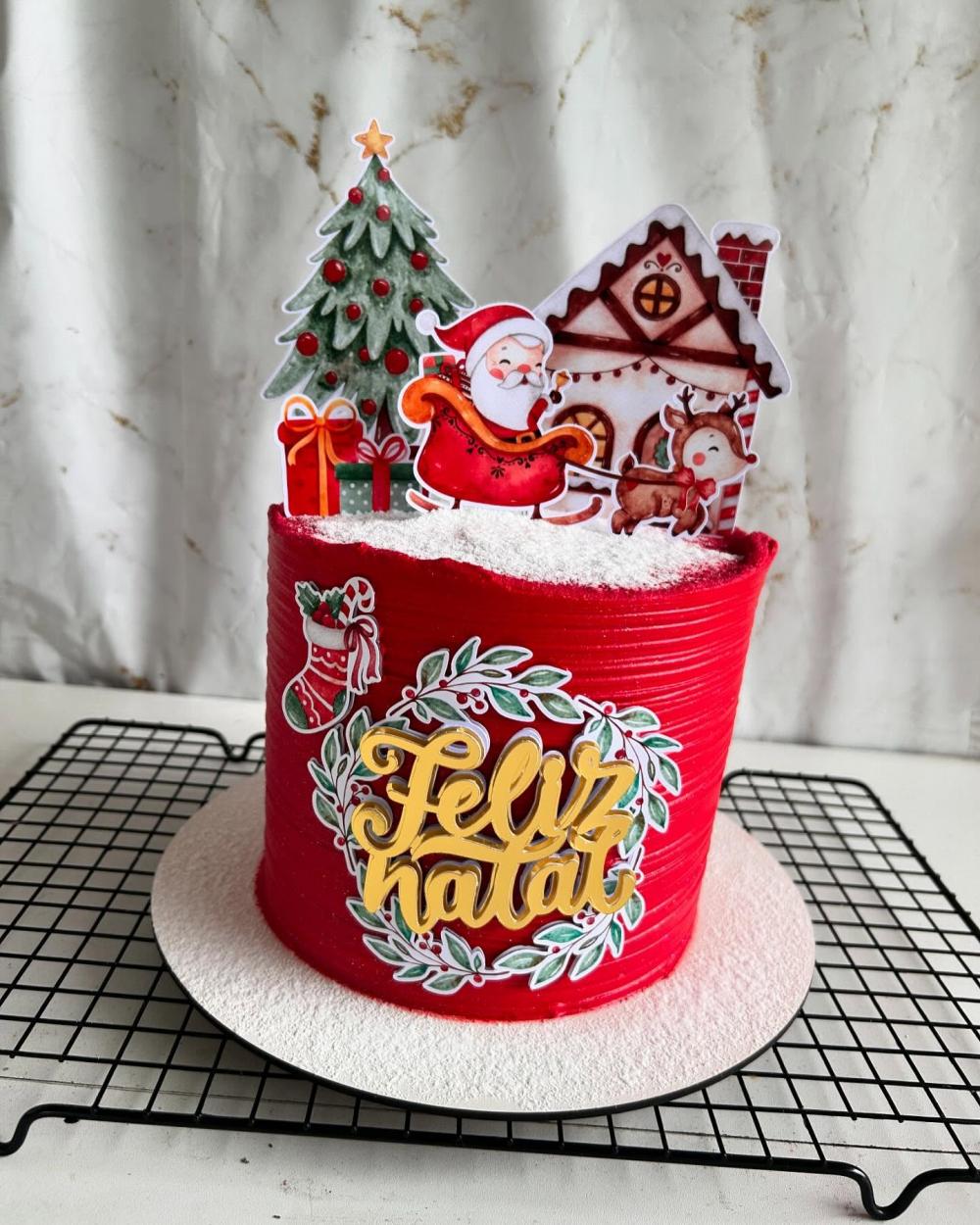 Aquivo de corte topo natal aquarela