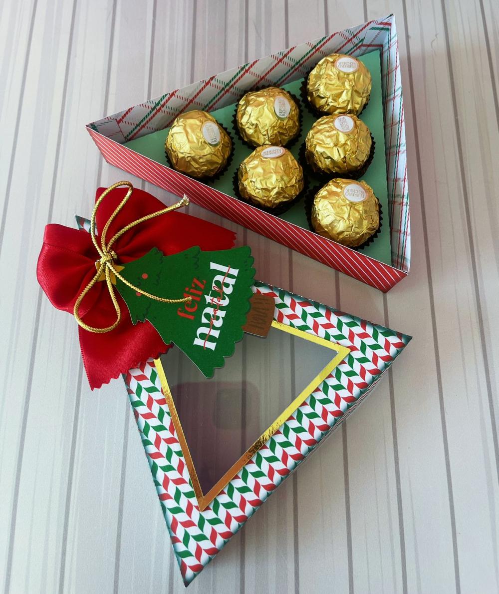 caixa arvore natal para doces