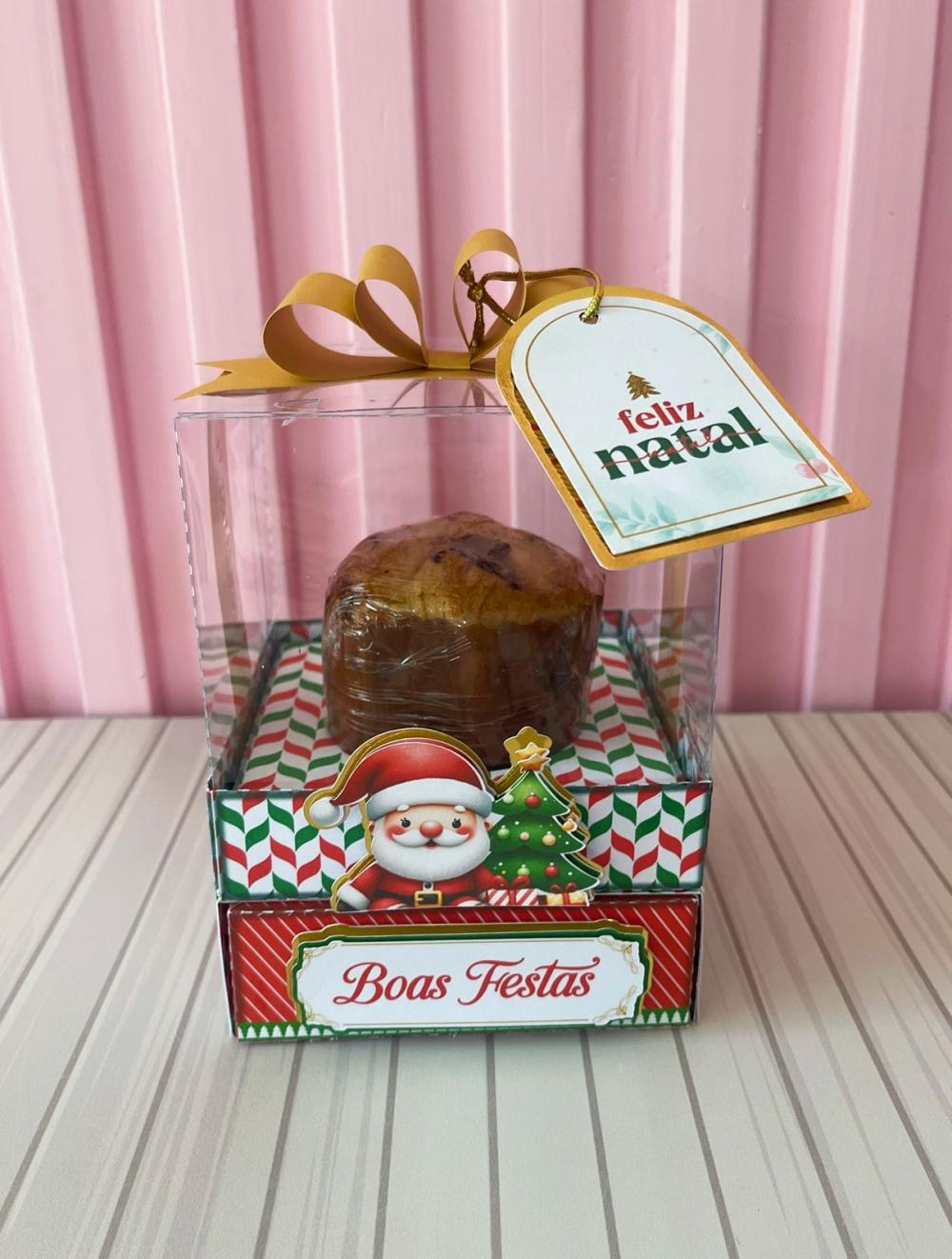 caixa panetone com gaveta natal