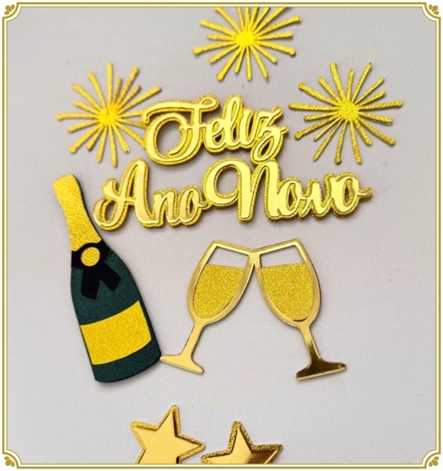 Arquivo de Corte Topo de Bolo ano novo