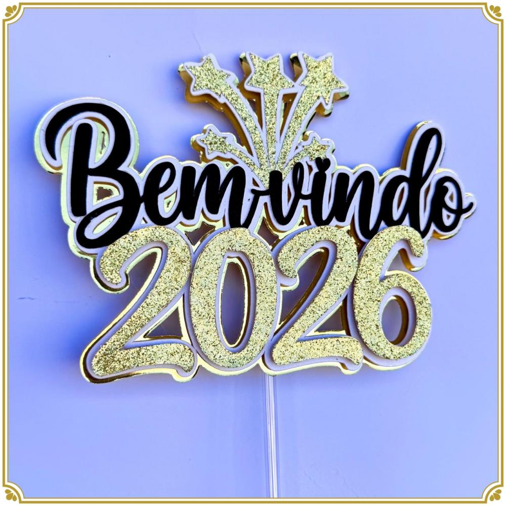 Arquivo de Corte topo de bolo bem vindo 2026