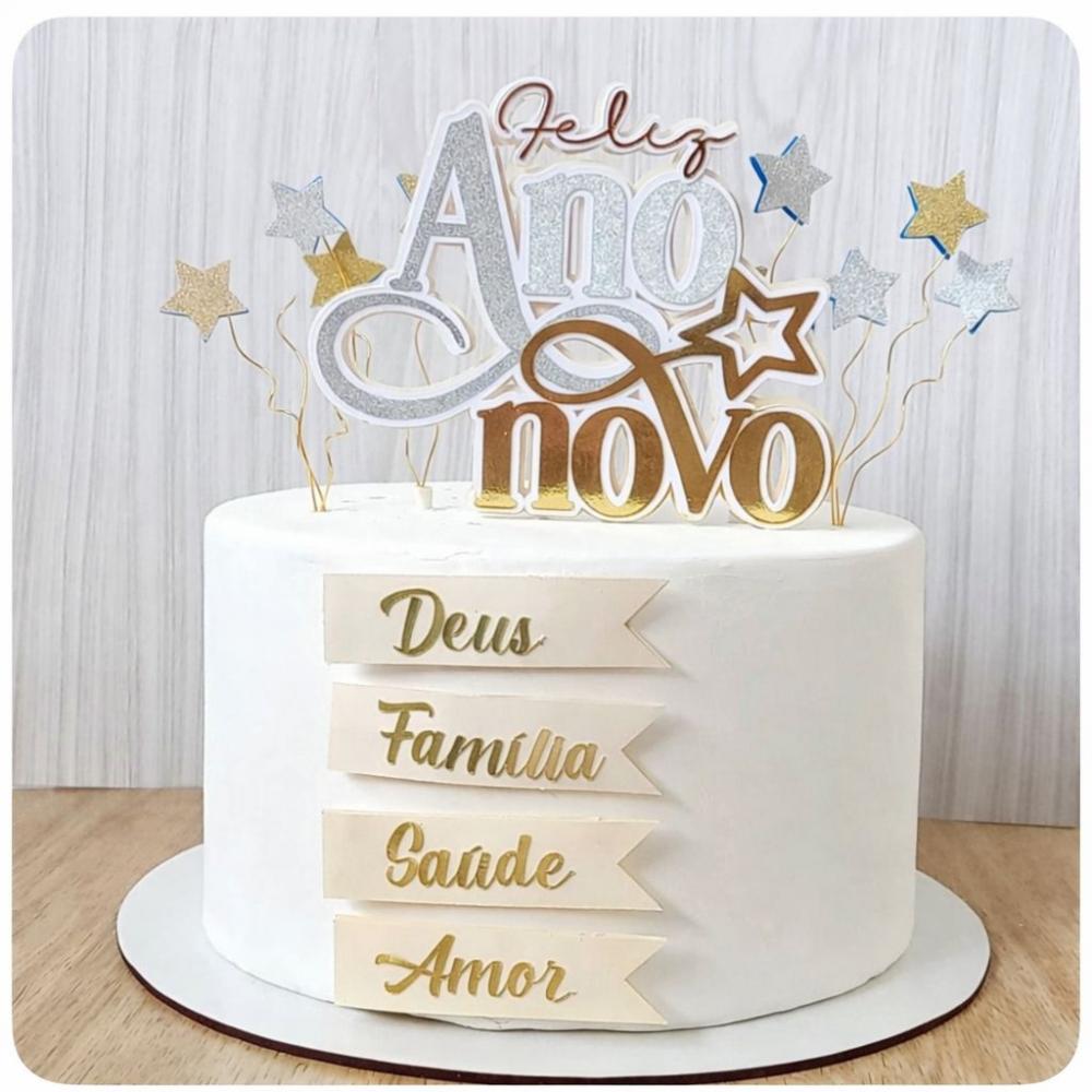 Topo de Bolo feliz ano novo mensagens