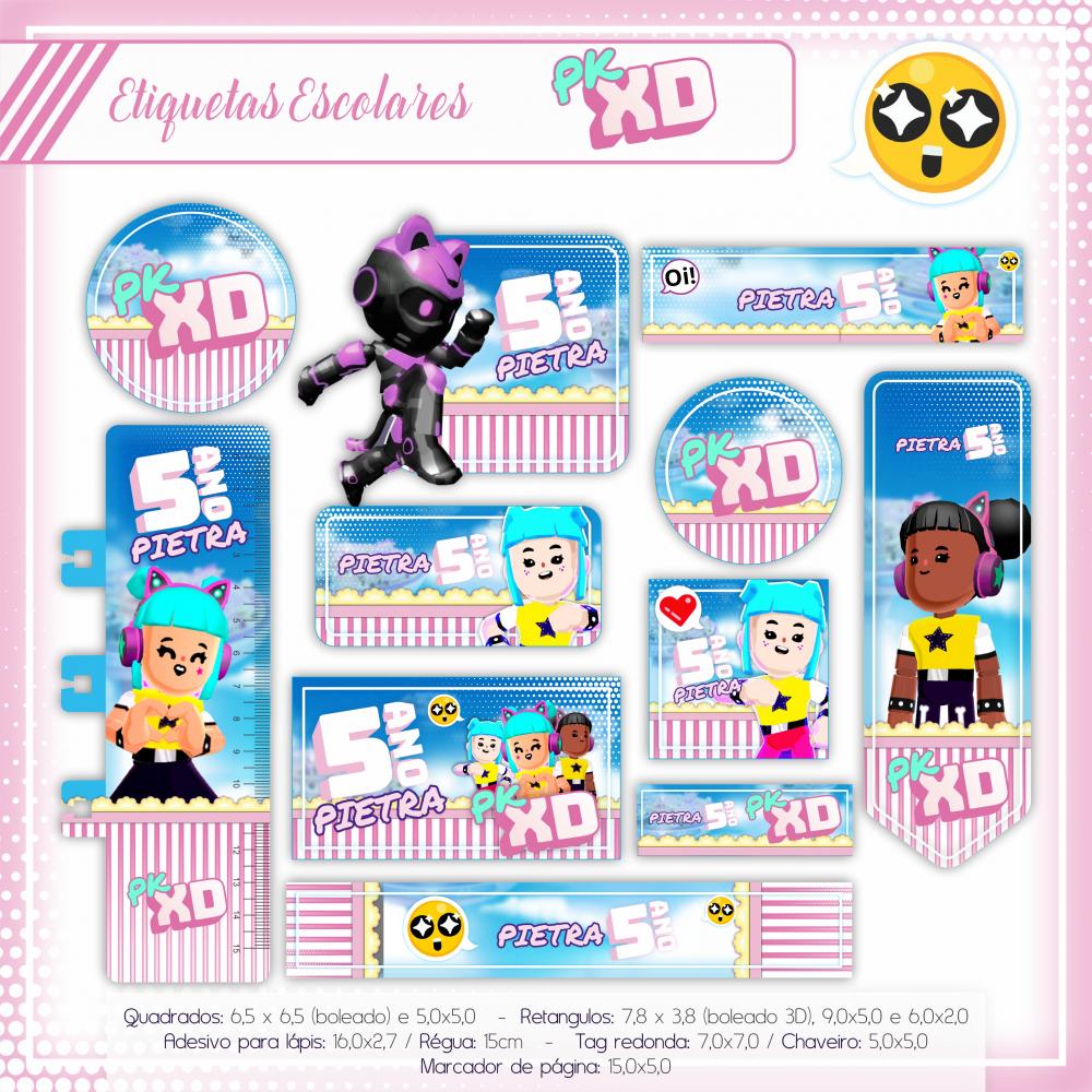 etiqueta escolar pk dx menina