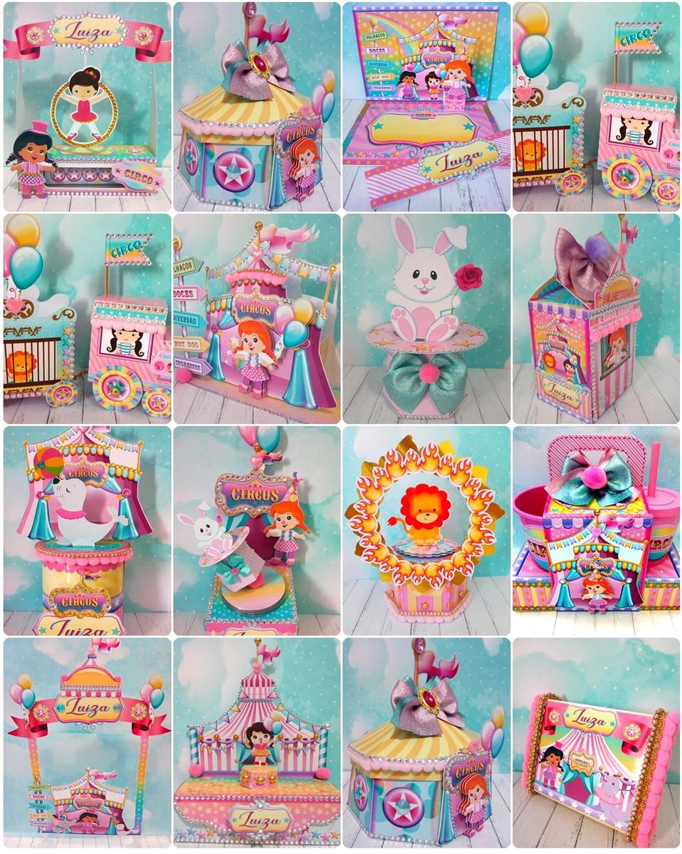 Arquivo de corte kit circo rosa