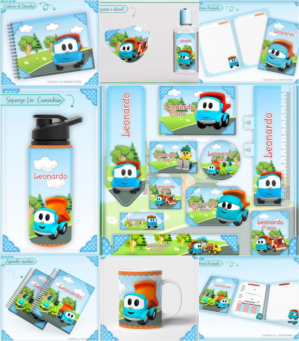 Arquivos de Corte Combo Escolar Léo e o Caminhão