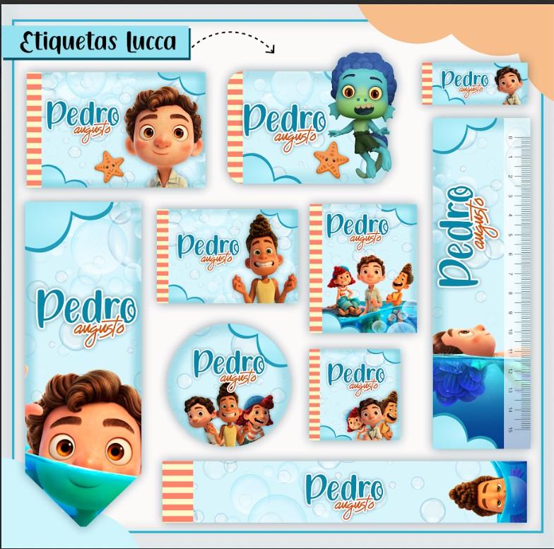 Arquivos de Corte etiqueta Escolar lucca