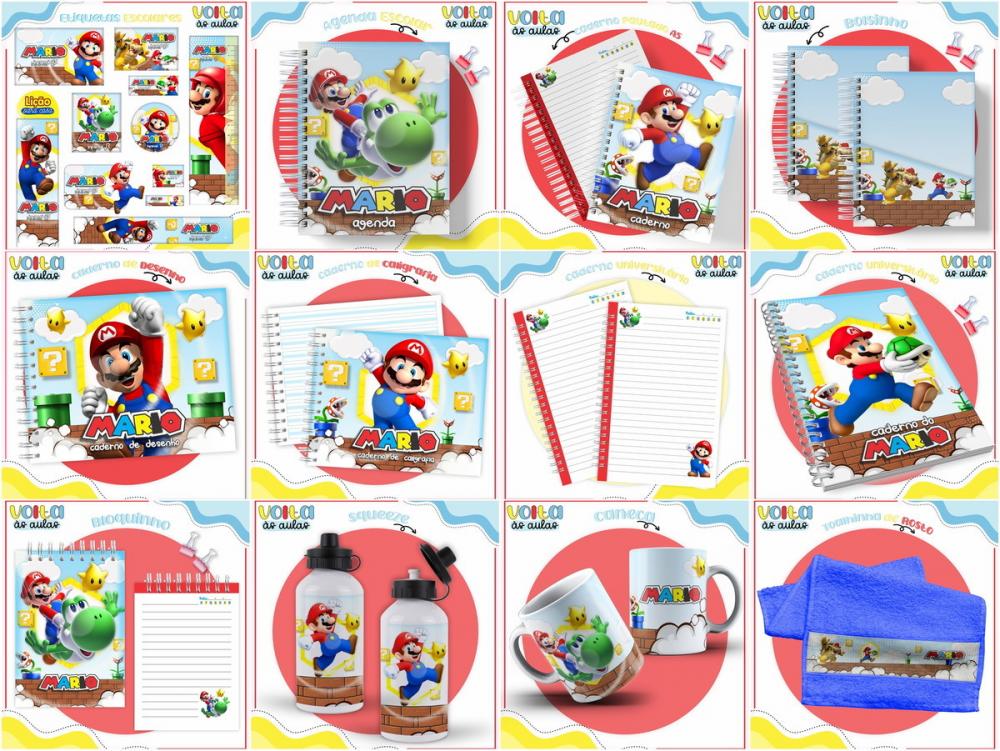 Arquivo de Corte Combo Etiquetas Escolar Mário Bross