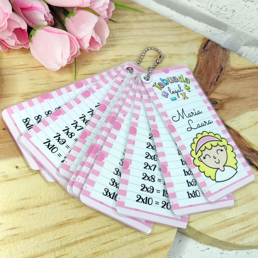 Arquivo de Corte chaveiro tabuada menina