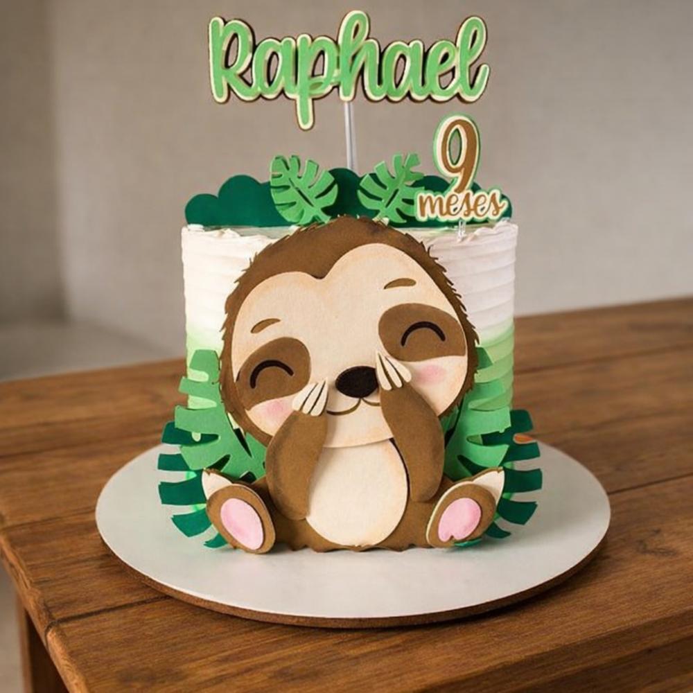 Arquivo de Corte Topo de bolo bicho preguiça