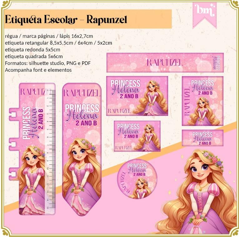 Arquivo digital combo Eiquetas Rapunzel