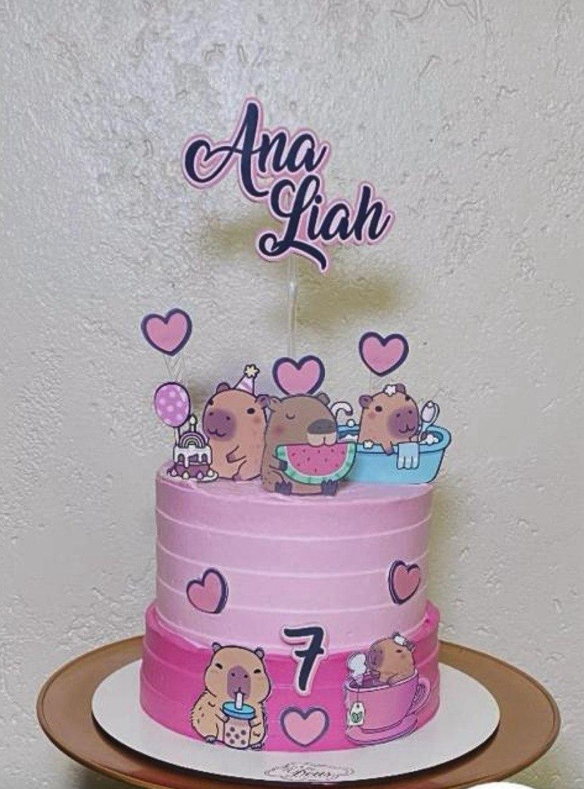 Arquivo de corte topo de bolo capivara cute