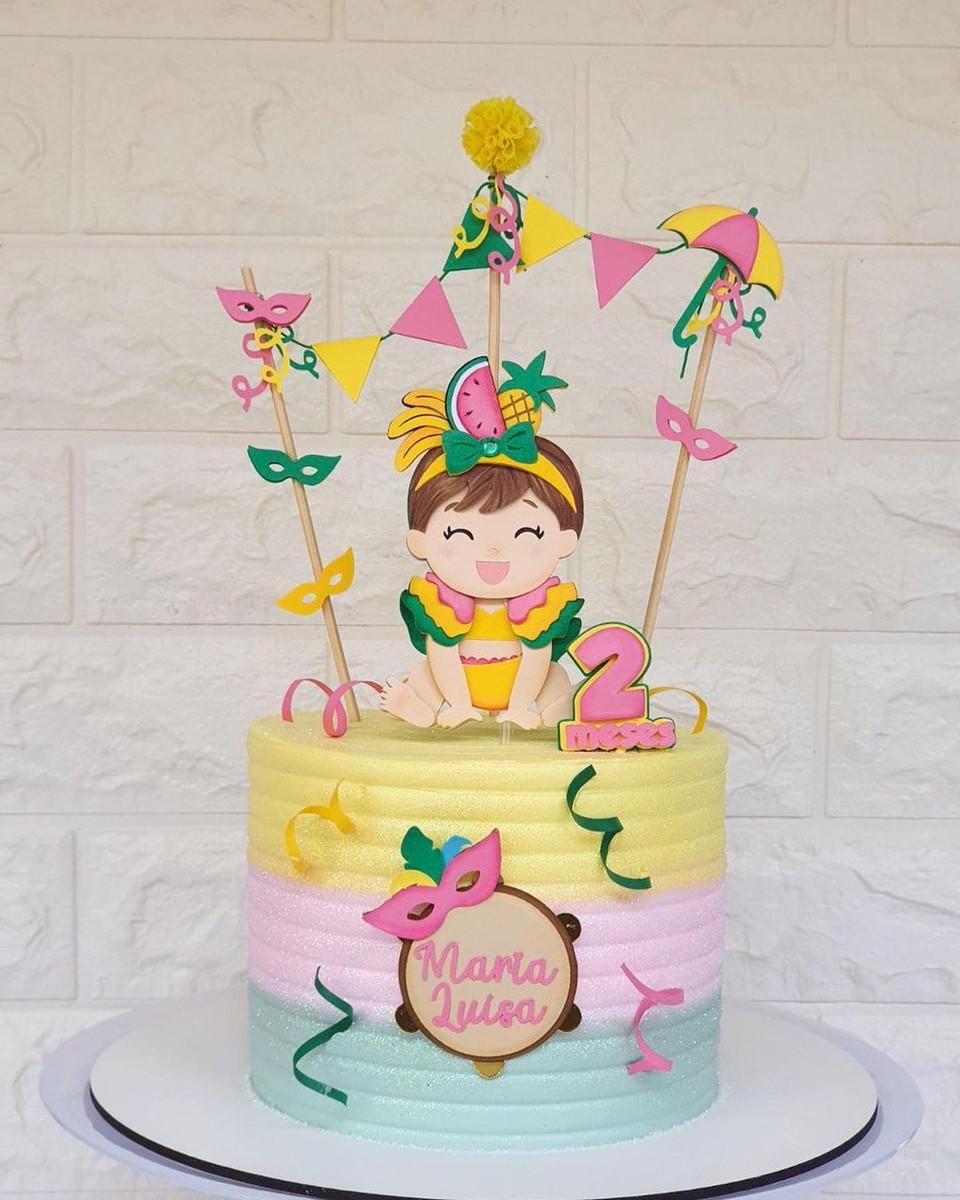 Topo de bolo carnaval carmen miranda baby