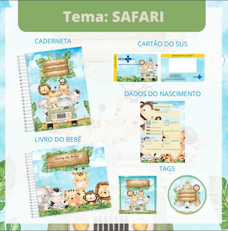 Arquivo digital combo caderneta safari