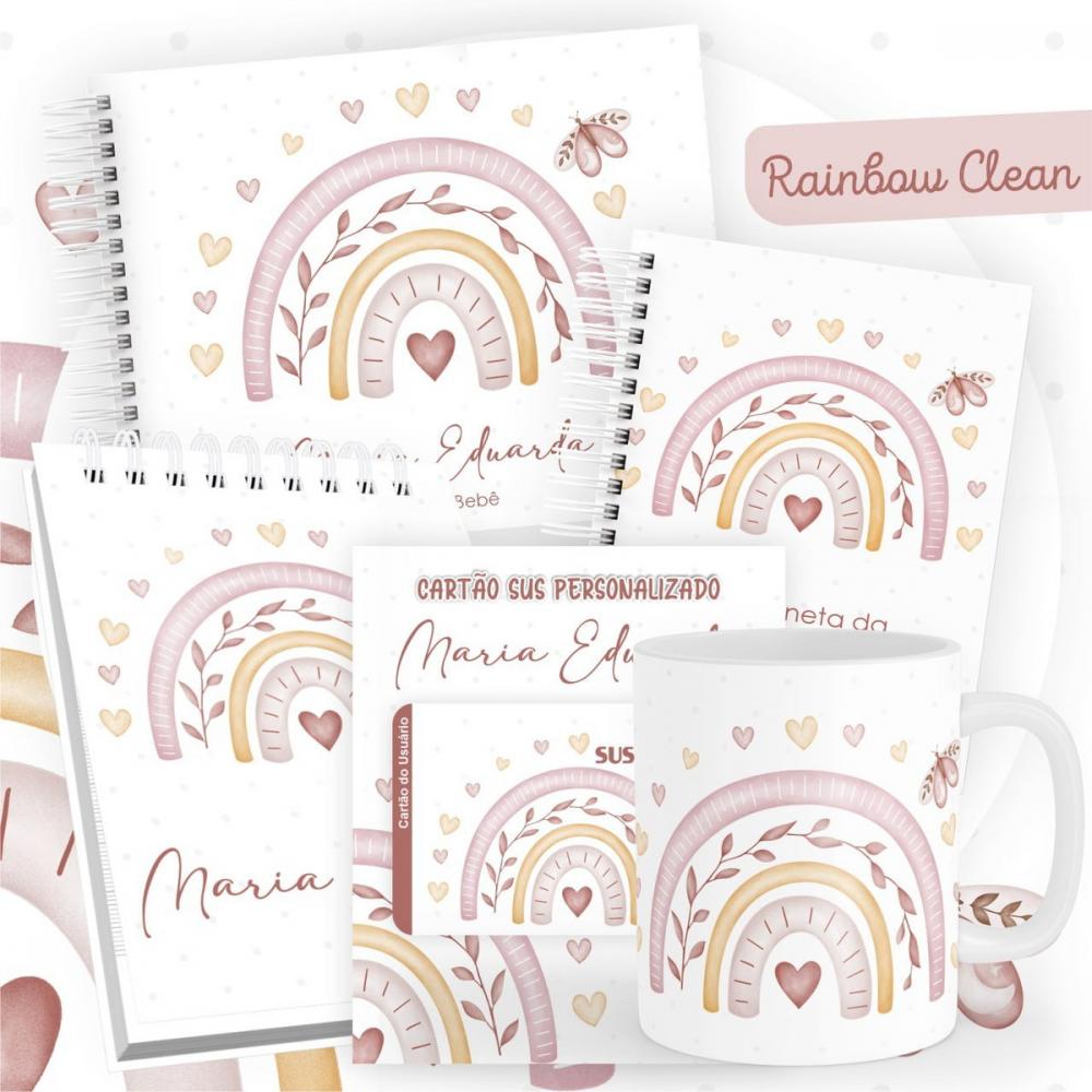 Arquivo digital combo caderneta  rainbow clean