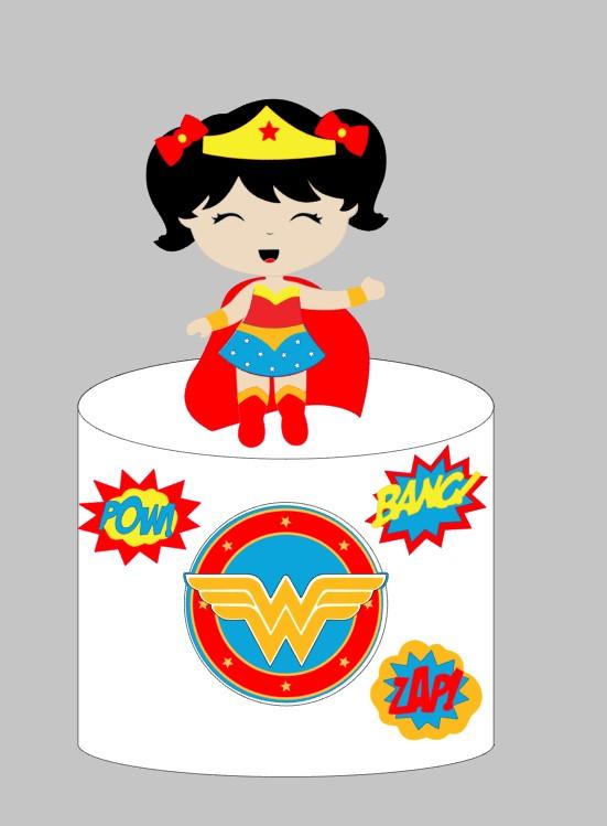 Arquivo de corte topo de bolo mulher maravilha