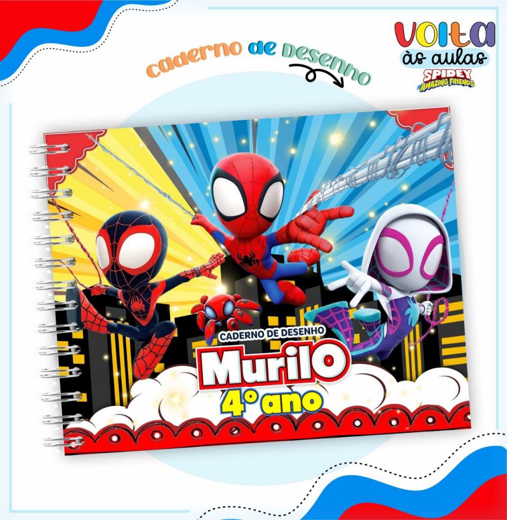 Arquivo digital caderno homem aranha