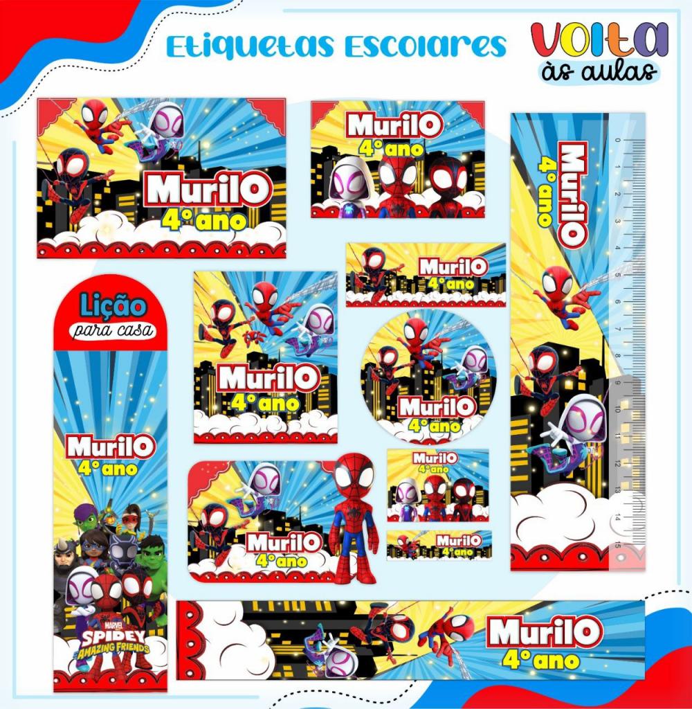 Arquivo digital caderno homem aranha