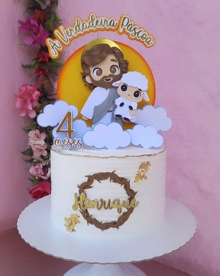 Arquivo de corte topo de Bolo Páscoa Jesus Cristo