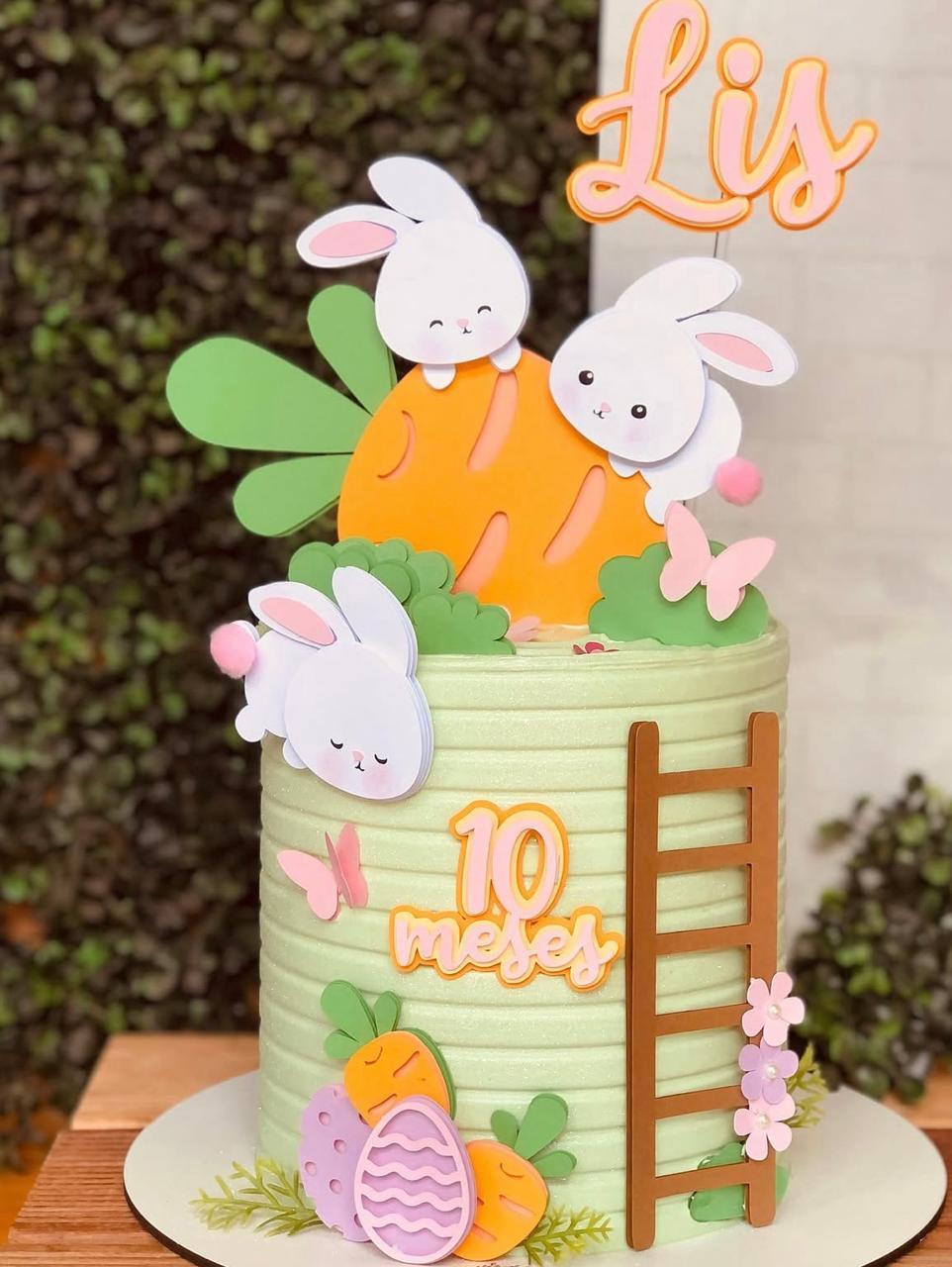 Arquivo de corte topo de bolo coelhinhos cenoura