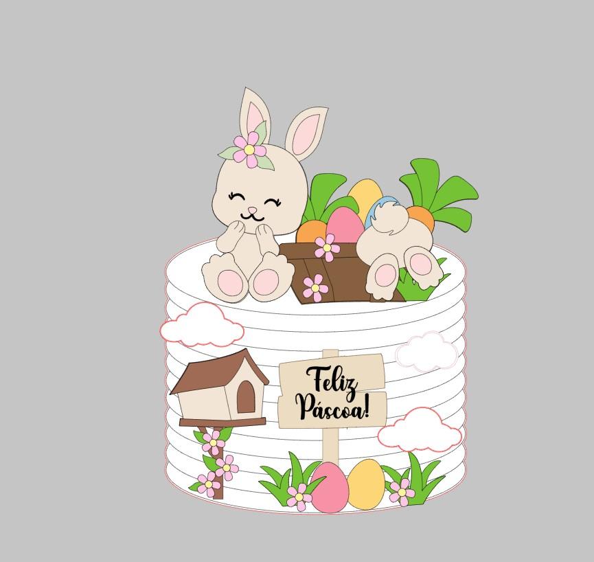 Arquivo de corte coelhinha páscoa feliz