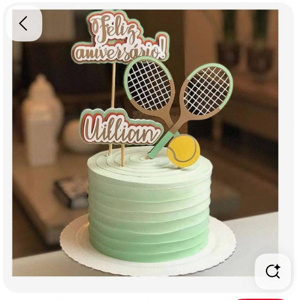 Arquivo de corte topo de bolo Raquete de Tenis