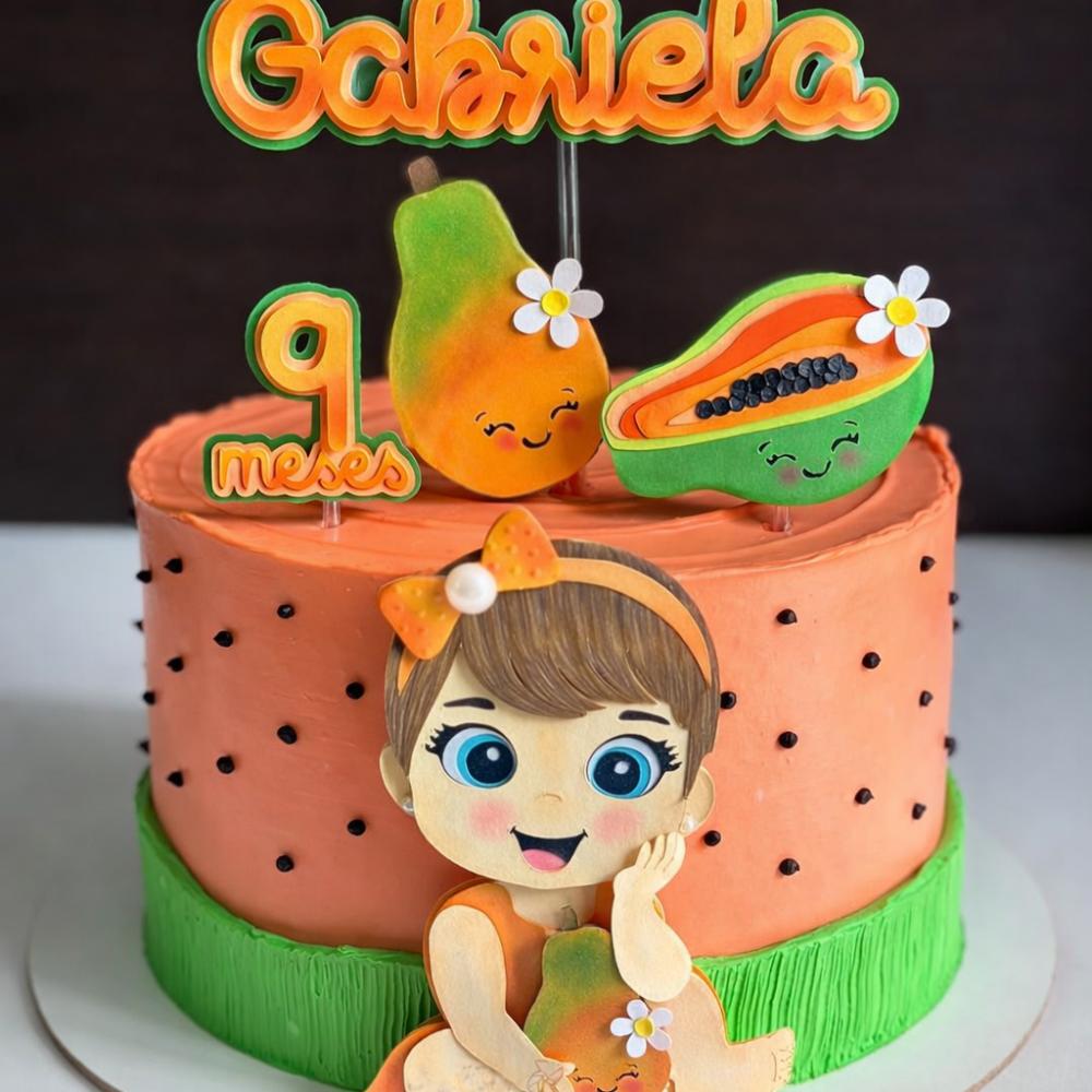 Arquivo de Corte Topo de Bolo menina mamão